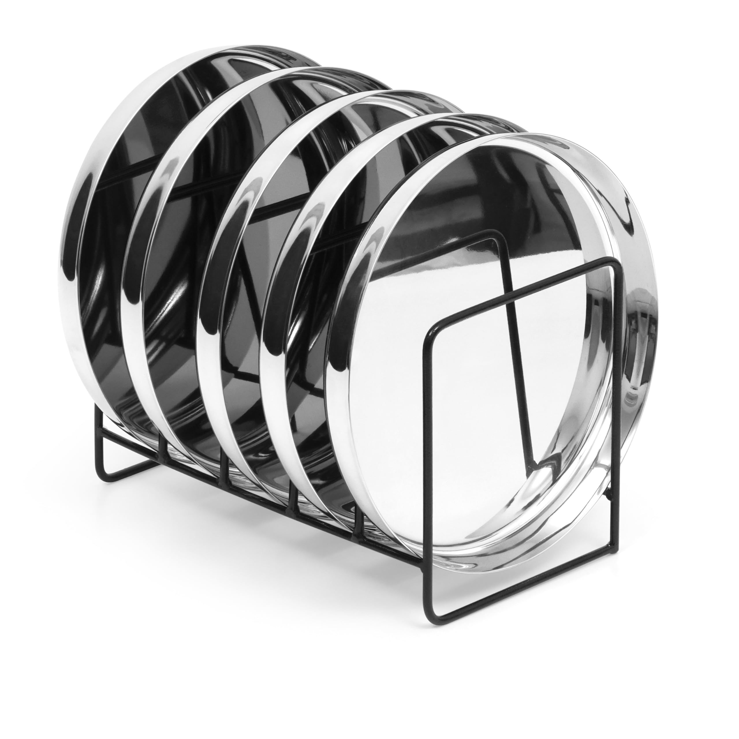 Livzing Metal Dish Rack - Over the Sink & Countertop Plate Drying Organizer with Pan/Lid Holder - Space Saving Kitchen Utensil & Chopping Board Storage - Perfect for Small Kitchens & Dining Areas (Black)