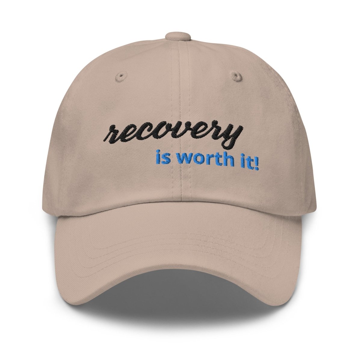 Recovery is Worth It Dad Hat - Stylish & Inspirational Baseball Cap for Addiction Recovery Support - Perfect for Sober Living, AA Meetings & Everyday Wear