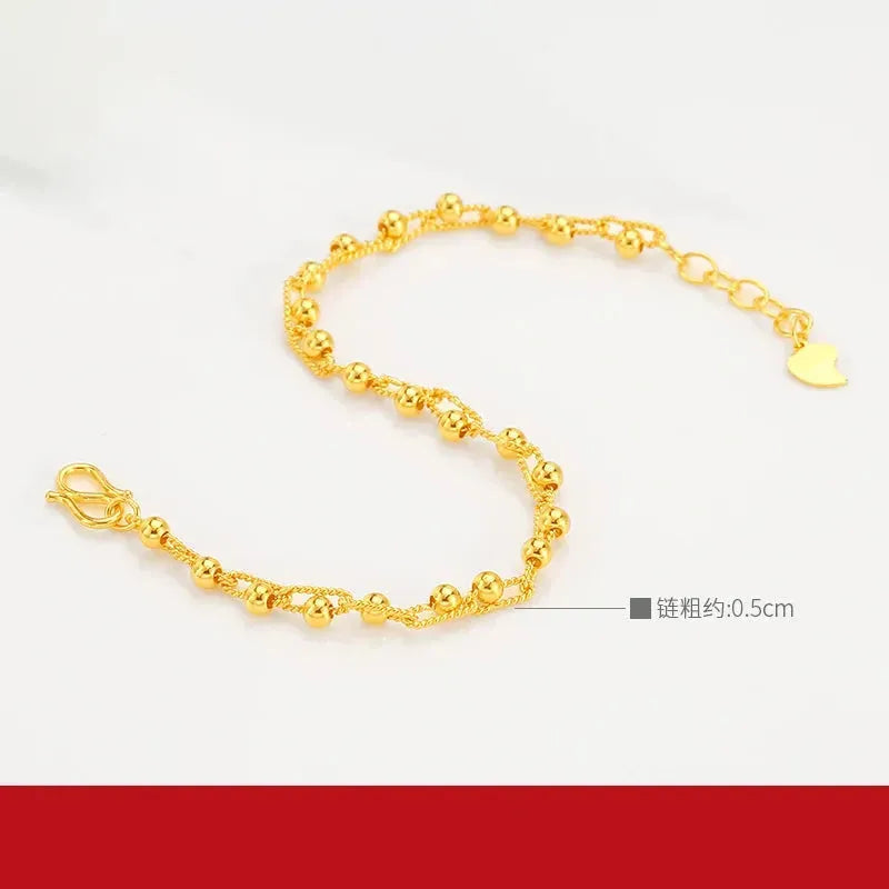 24K Pure Gold Bracelet for Women - 999 Solid Real Gold Bangle - Elegant Romantic Classic Jewelry Gift for Anniversary, Birthday & Valentine's Day - Trendy 2023 Luxury Fashion Accessory for Parties & Special Occasions