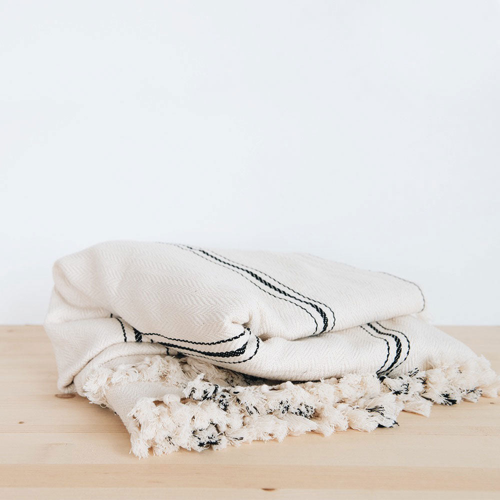 Premium Handwoven Turkish Cotton Blanket - Soft & Breathable Throw Blanket for Bed, Sofa, and Outdoor Use - Luxury Home Decor Gift