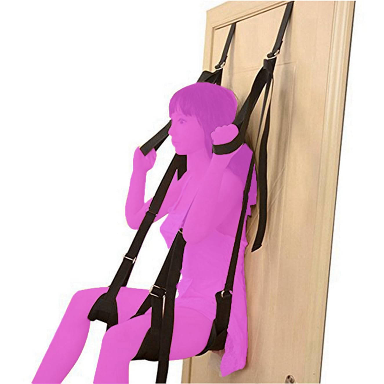 Pure Romance Frequent Flyer Door Swing - Adult Sex Swing for Couples with Comfortable Seat, Over The Door Hanging Sex Furniture - Perfect for Bedroom Play & Spicing Up Your Intimate Life