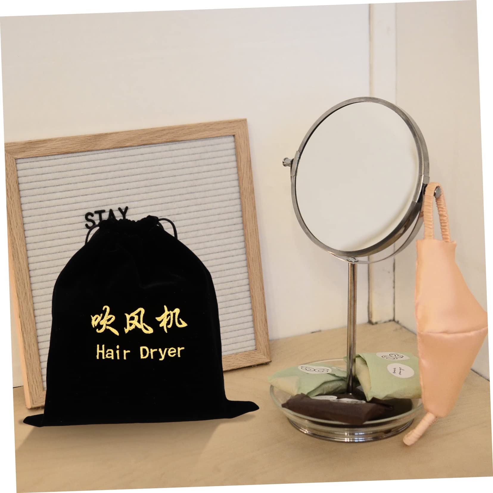 BIUDECO Travel Hair Dryer Storage Bag - Flannel Blow Dryer Organizer Pouch for Travel, Gym & Home Use - Compact & Durable Hair Dryer Case