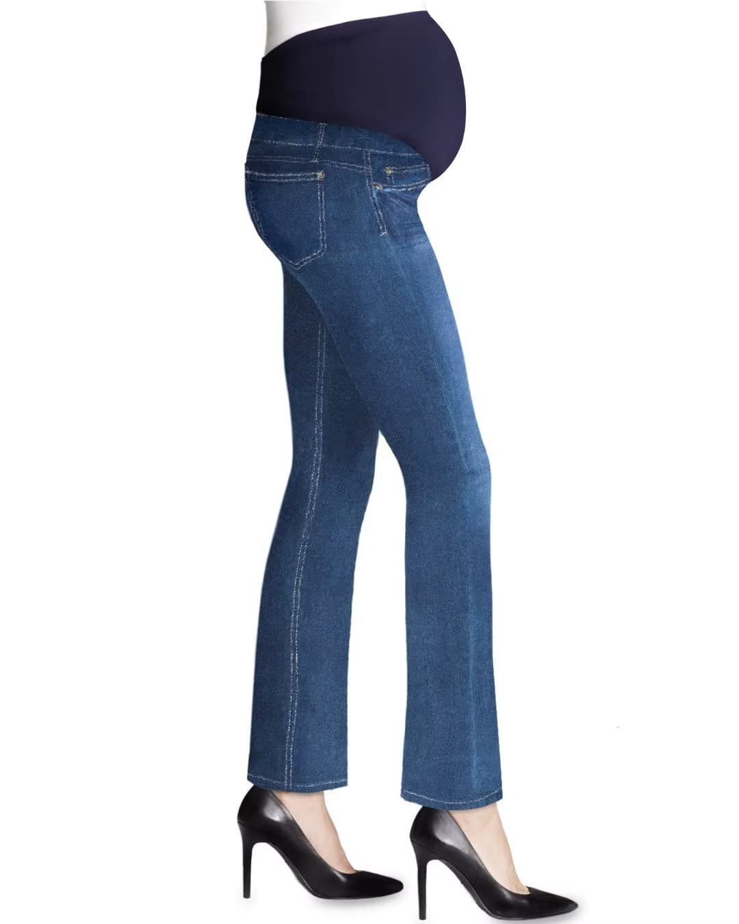Hybrid & Company Super Comfy Stretch Women's Maternity Bootcut Jeans with Real Pockets - Perfect for Pregnancy Comfort & Everyday Wear
