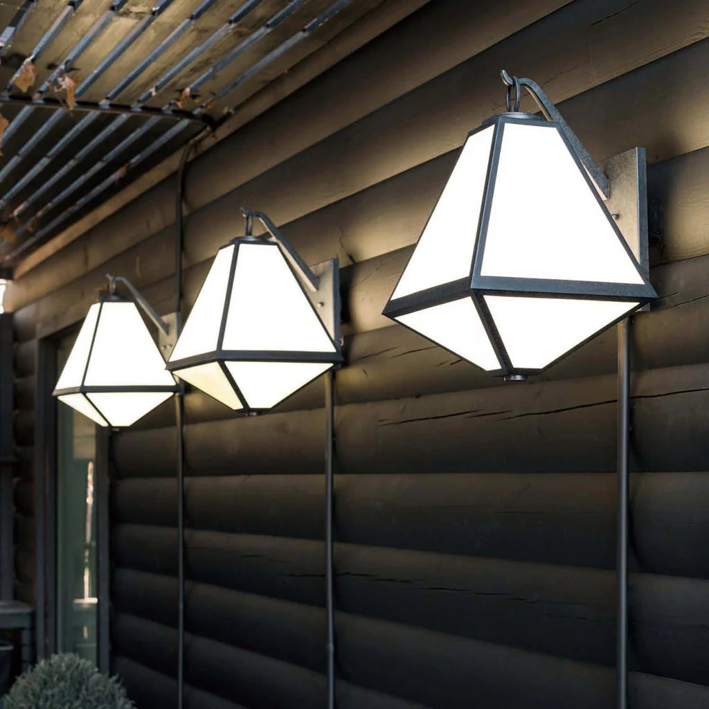 Brian Patrick Flynn Glacier 3-Light Outdoor Wall Sconce - 14x21 Inch Stainless Steel & Glass Fixture with Black Charcoal Finish - 120V E12 Candelabra Base LED Bulb Compatible - Perfect for Patio, Garden, Porch, Entryway and Exterior Wall Lighting