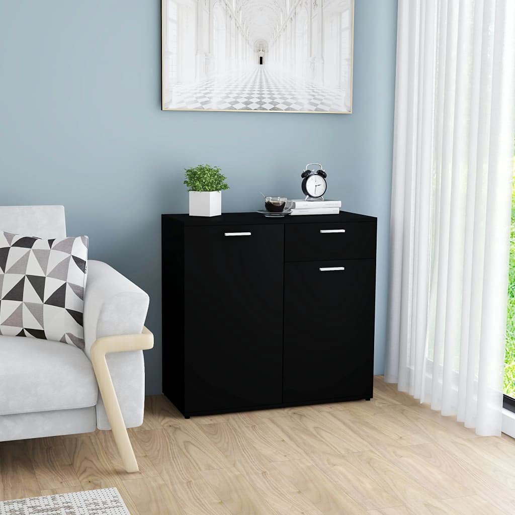Black Console Accent Cabinet with Doors - 31.5