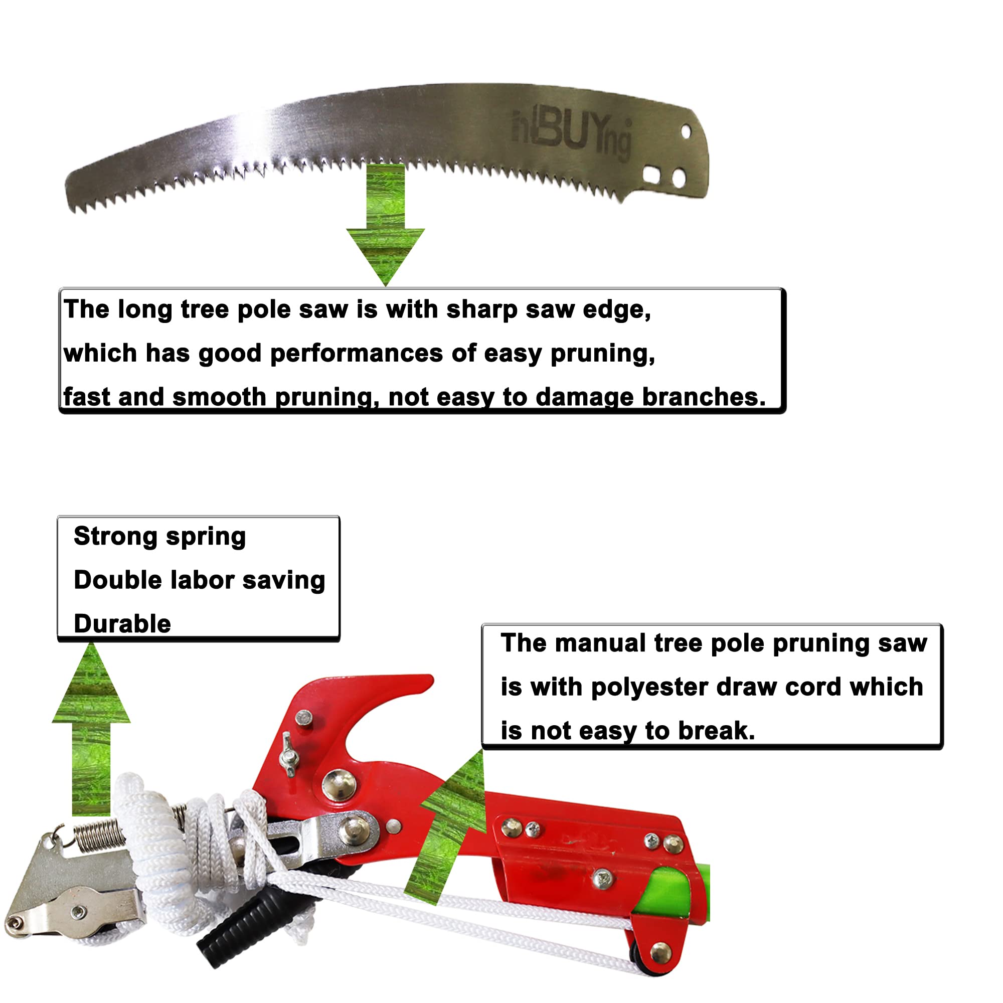 Manual Pole Saw 7-26ft - 2-in-1 Tree Pruner & Scissor for High Branches | Garden Trimming Tool