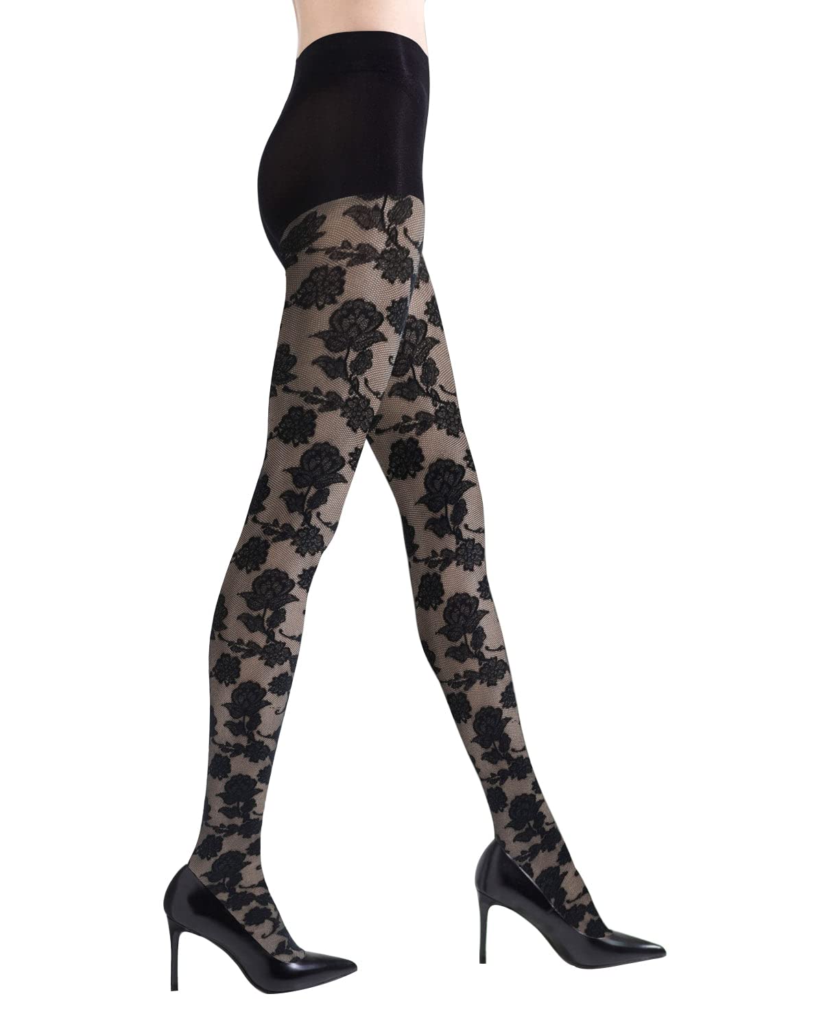 MeMoi Natori Women's Asya Rose Nylon Fashion Tights - Comfortable & Stylish Leggings for Workout, Yoga, and Everyday Wear