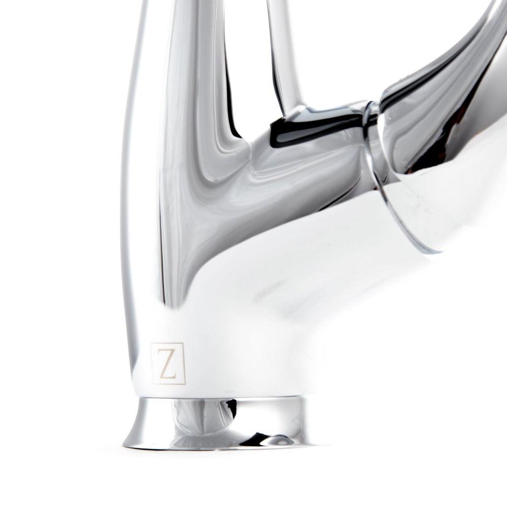 ZLINE CAS KF CH Chrome Single Handle Pull Down Kitchen Faucet - Modern Design for Easy Cooking & Dishwashing in Home Kitchen