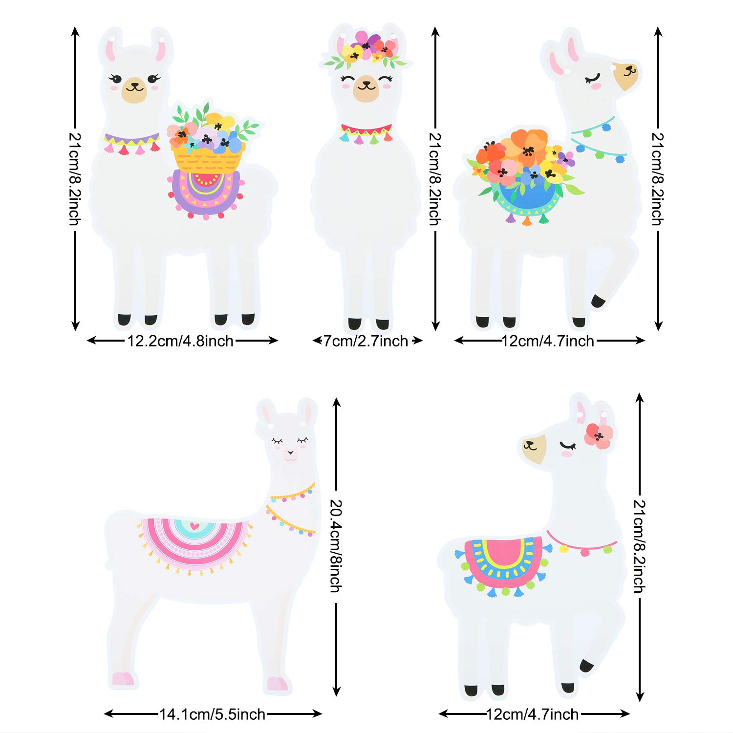 3PCS Llama Party Garland with Cacti Decor - Mexican Fiesta Theme Birthday, Graduation & Cinco de Mayo Party Supplies | Perfect for Wall Decor, Photo Backdrops & Themed Celebrations