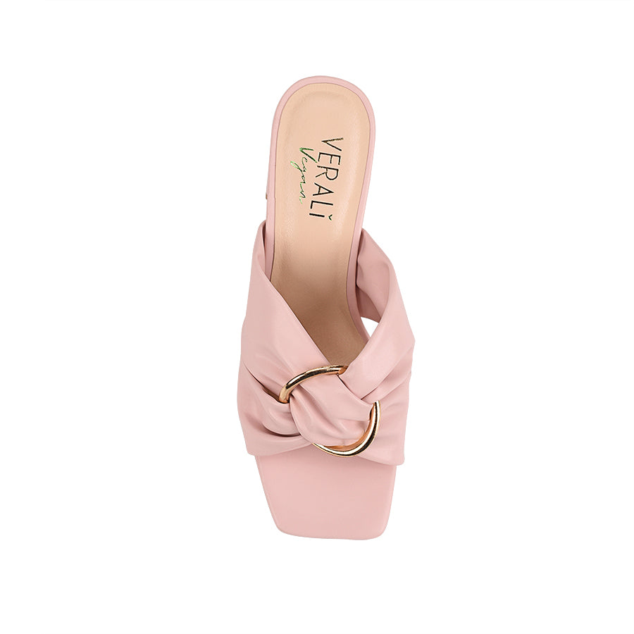 Stamos Block Heel Mules for Women - Comfortable Blush Pink Slip-On Shoes | Perfect for Office, Date Night & Casual Outings