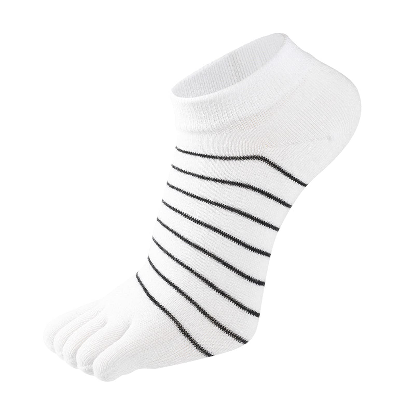Women's Striped Five-Toe Sports Socks - Low Cut Comfort for Running & Yoga