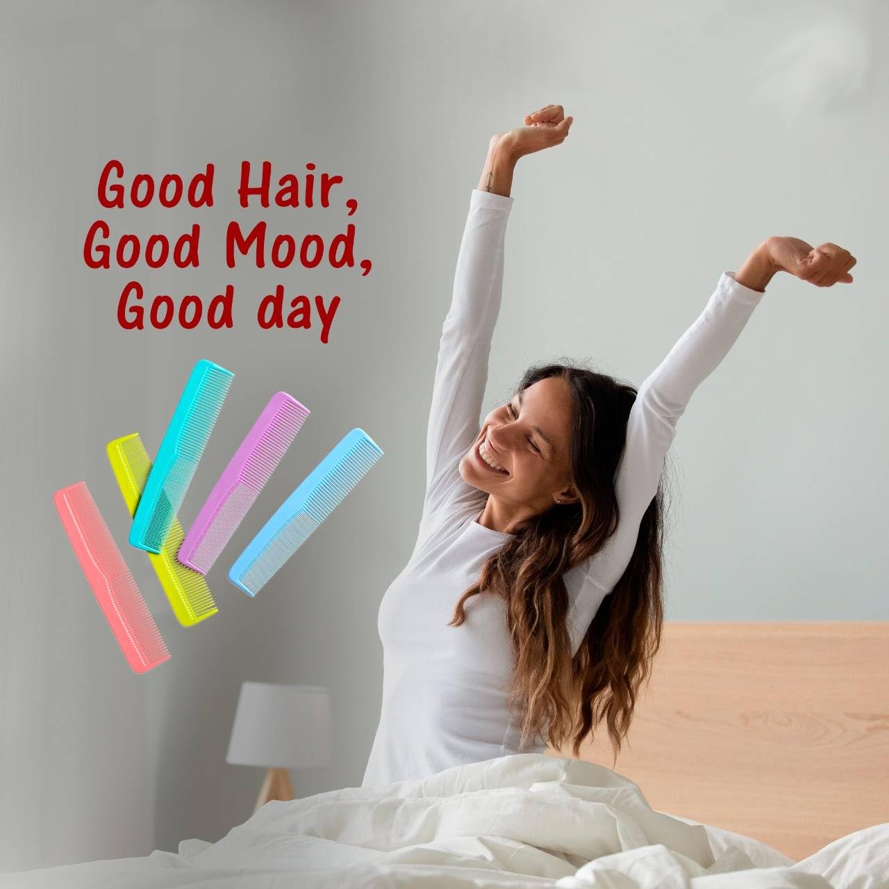 Zodiac 6-Piece Colorful Hair Combs Set for Women & Men - Coarse & Fine Dressing Combs in Multicolor - Perfect for Styling, Detangling & Salon Use
