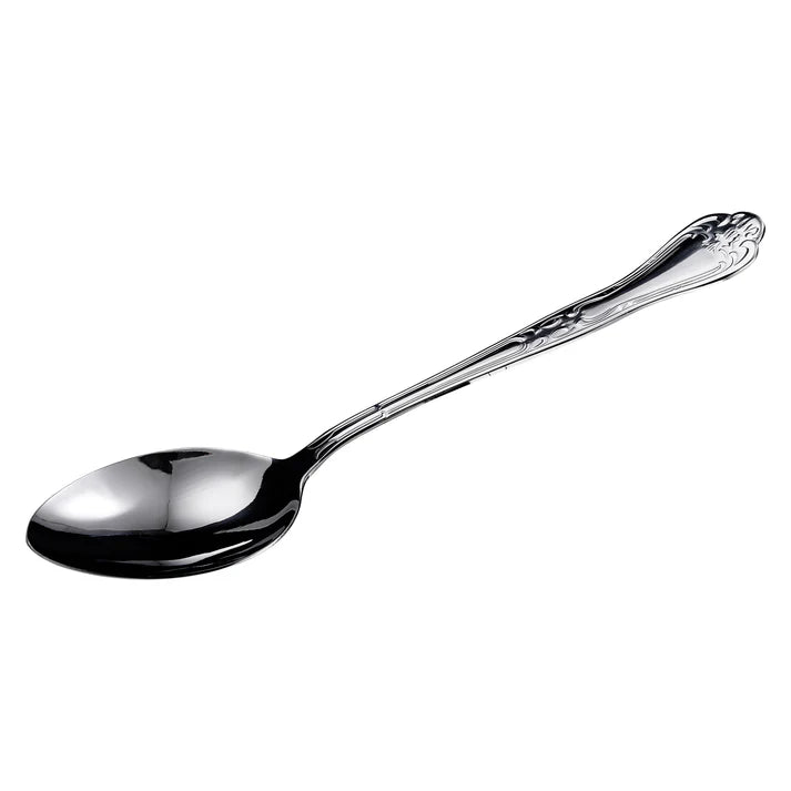 Winco Elegance 11 Solid Serving Spoon - Premium Stainless Steel Tableware for Restaurants, Catering & Home Dining - Perfect for Buffets, Dinner Parties & Everyday Meals