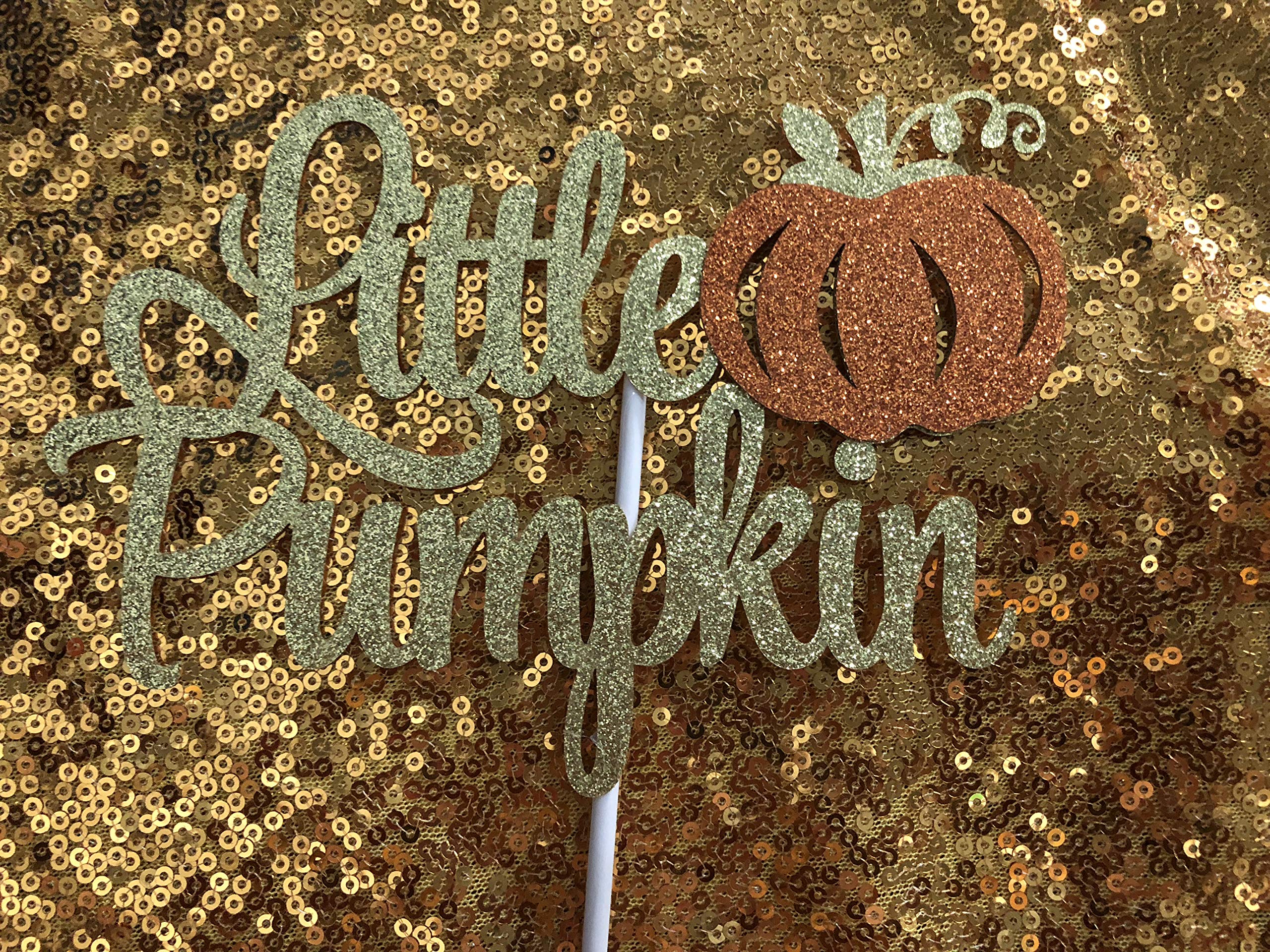Gold Little Pumpkin Cake Topper - Fall Baby Shower Cake Decorations for Autumn Parties, Halloween & Thanksgiving Celebrations | Perfect for Baby Showers, Birthday Cakes & Seasonal Desserts