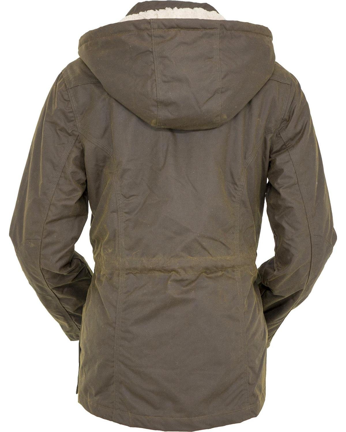 OUTBACK TRADING Women's Adelaide Waterproof Breathable Insulated Oilskin Western Jacket with Removable Hood - Winter Coat for Hiking, Camping & Outdoor Adventures
