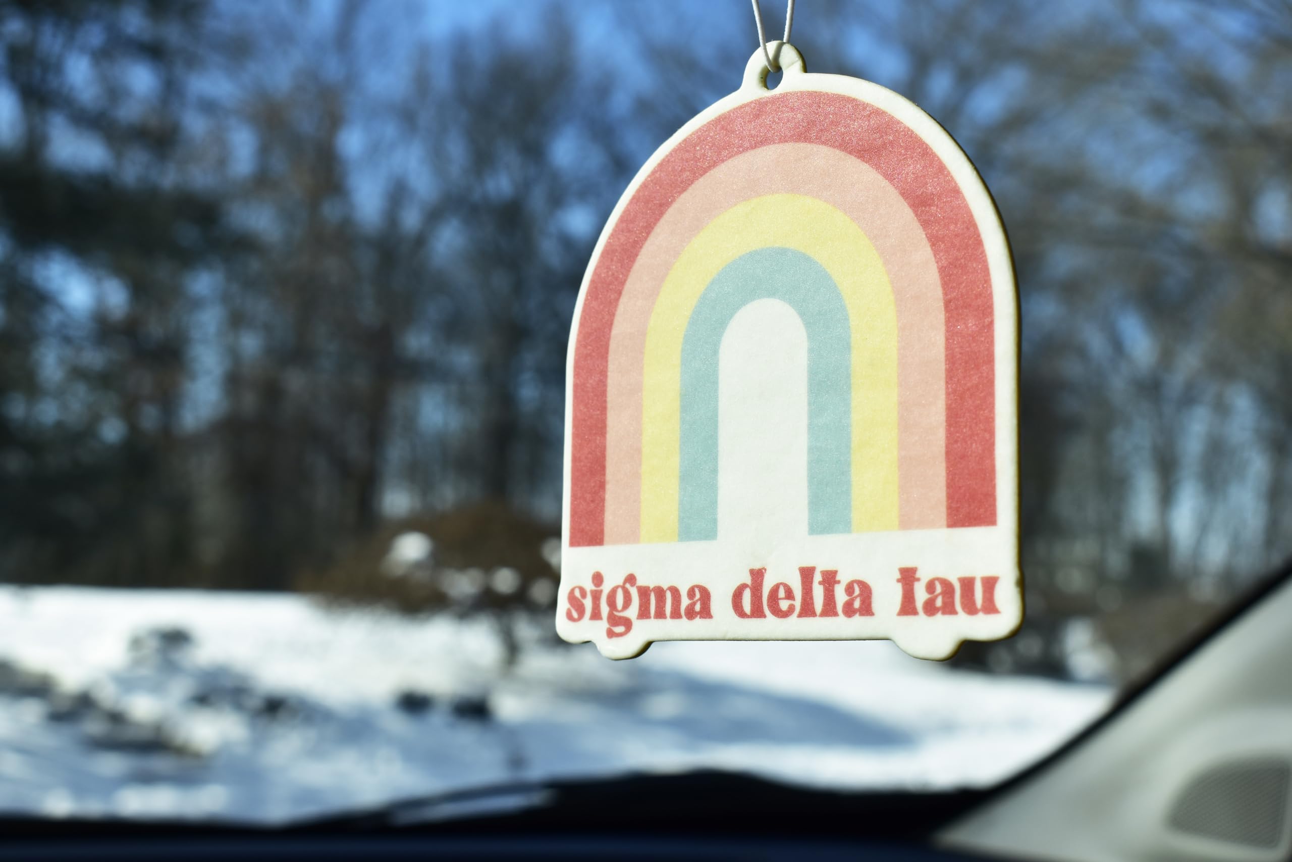 Delta Phi Epsilon Rainbow Car Air Freshener - 2 Pack Floral Sunshine Scent - Long Lasting Fragrance for Vehicles, Home, Office & Dorm Room
