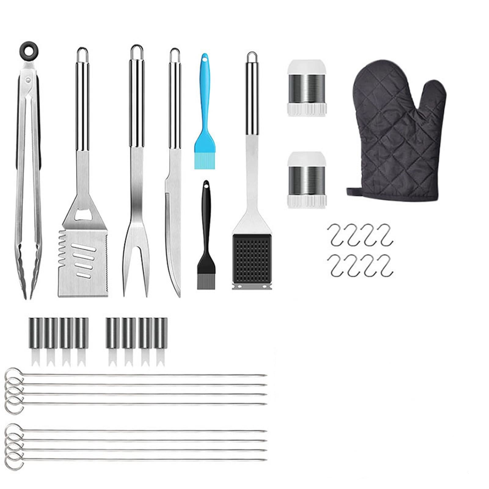 35-Piece Stainless Steel BBQ Grill Tool Set - Heavy Duty Grilling Utensils with Carrying Bag - Perfect for Backyard BBQs, Camping & Outdoor Cooking