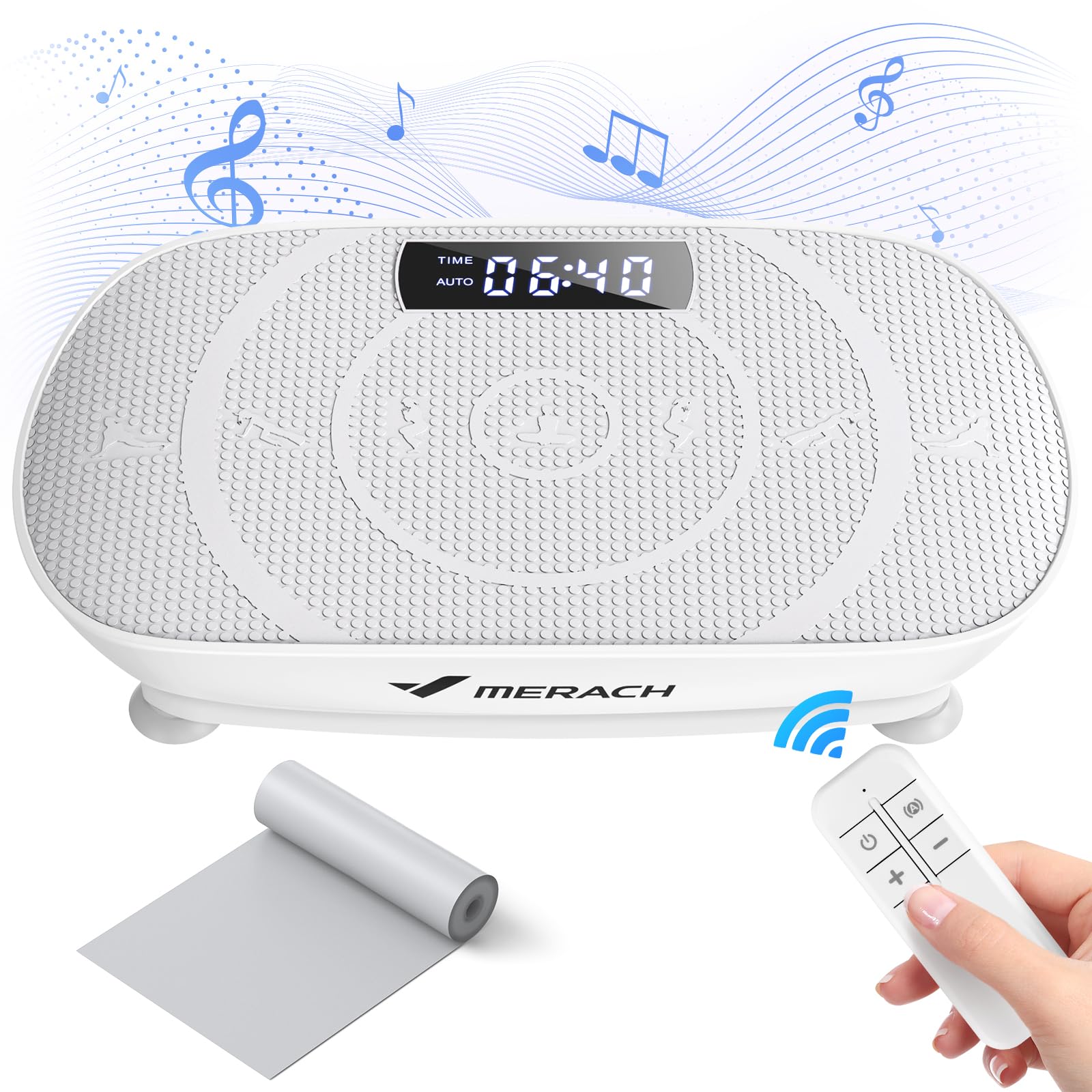 MERACH Vibration Plate Exercise Machine - Full Body Workout Equipment for Women & Men with Bluetooth & Silicone Pedals | Vibration Platform for Lymphatic Drainage, Weight Loss & Home Fitness | Perfect for Small Spaces, Post-Workout Recovery & Toning