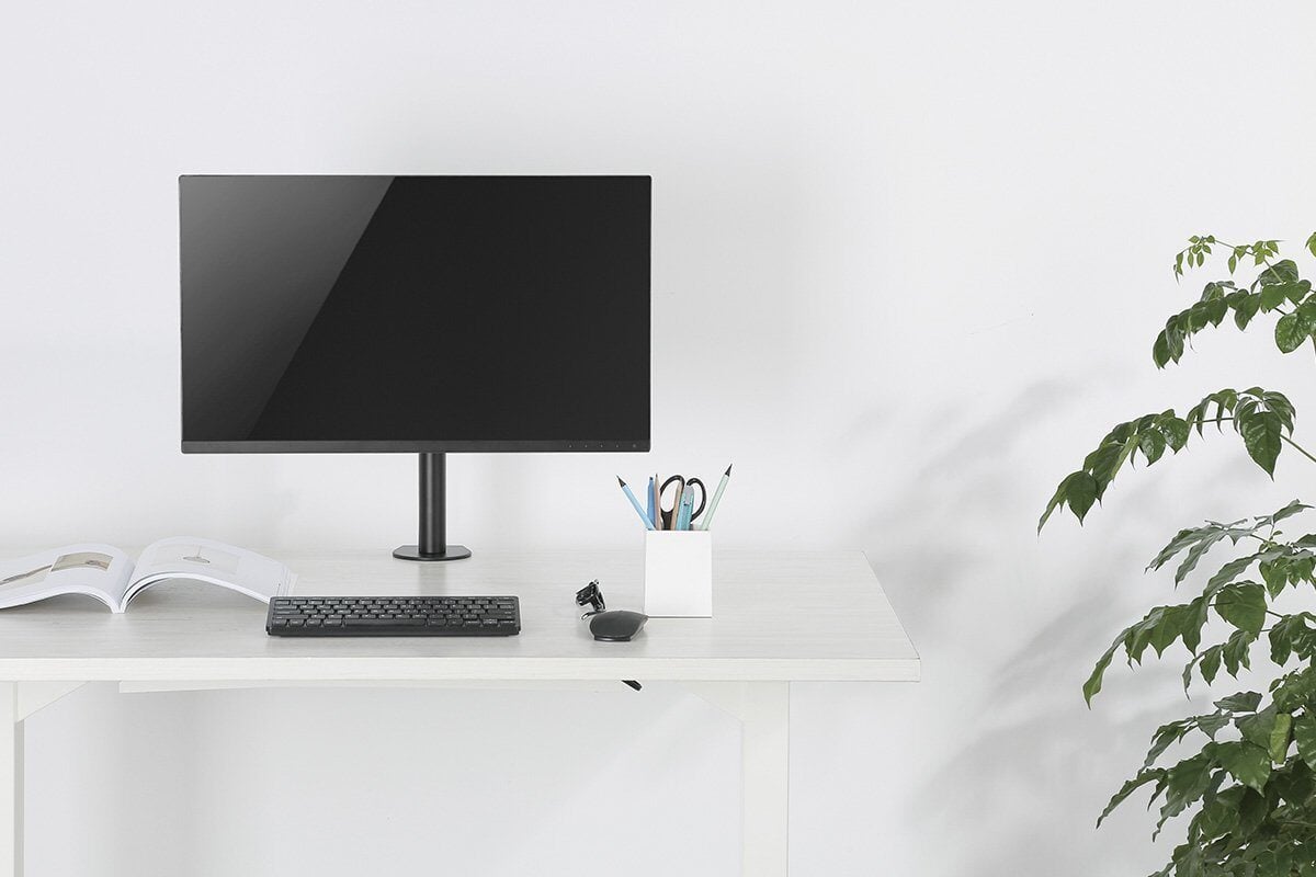 Pop Monitor Single Arm - Adjustable LCD Monitor Stand for Home & Office - Ergonomic Desk Mount with Clamp for 13-32 Inch Screens - Perfect for Workstations, Gaming Setups & Multi-Monitor Displays