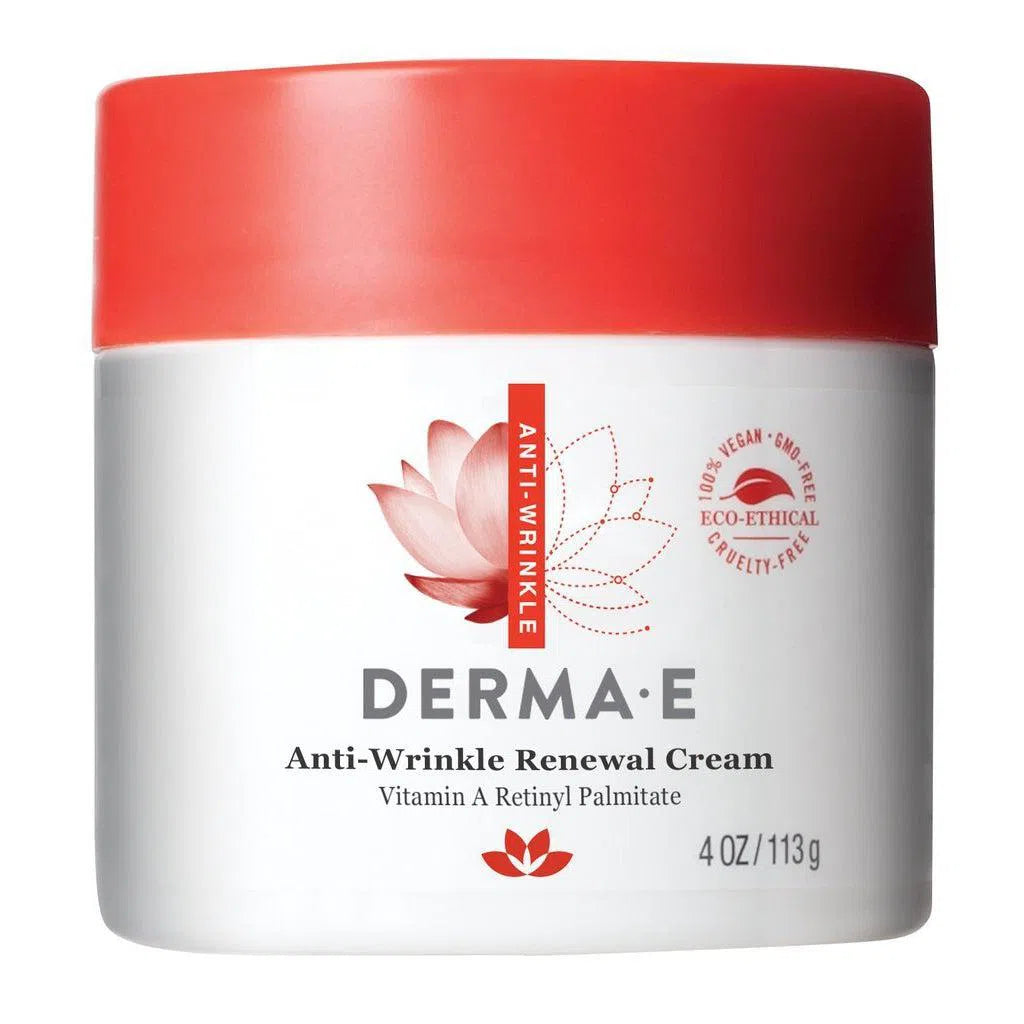 DERMA E Anti-Wrinkle Renewal Cream - Hydrating Face Moisturizer with Vitamin E & Green Tea for Fine Lines & Wrinkles - Day & Night Cream for Youthful Skin
