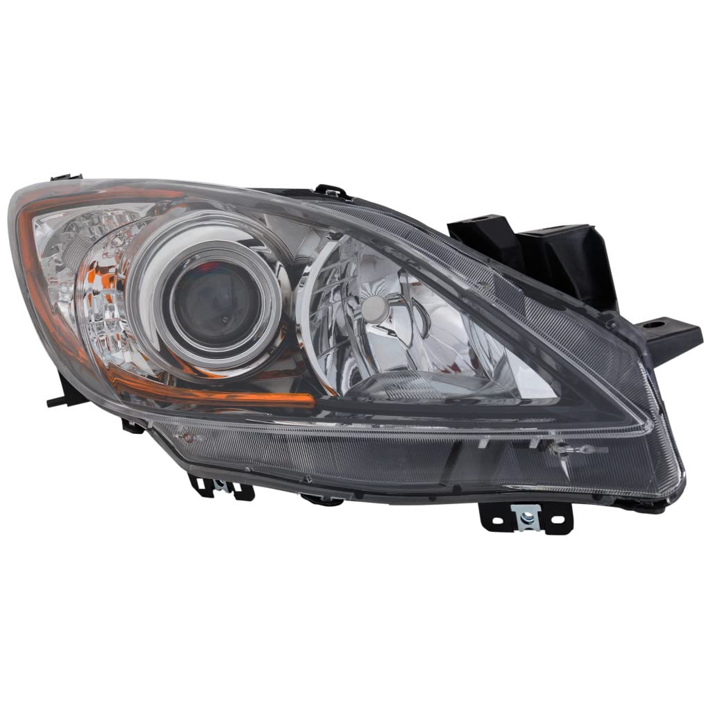 2010-2013 Mazda 3 Passenger Side Headlight Assembly Replacement - MA2519130 Compatible with 5 Speed Transmission Models (BBM4-51-0K0J) | Perfect for Night Driving & Foggy Conditions