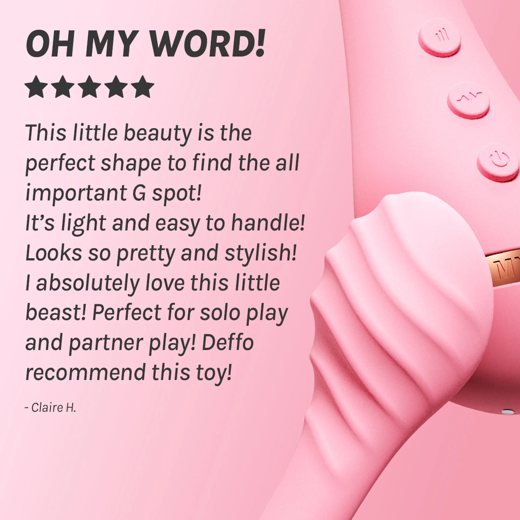 Myth Pink Rechargeable Textured G Spot Vibrator - Powerful Clitoral & G Spot Stimulation for Women - Perfect for Solo Play & Couples Intimacy