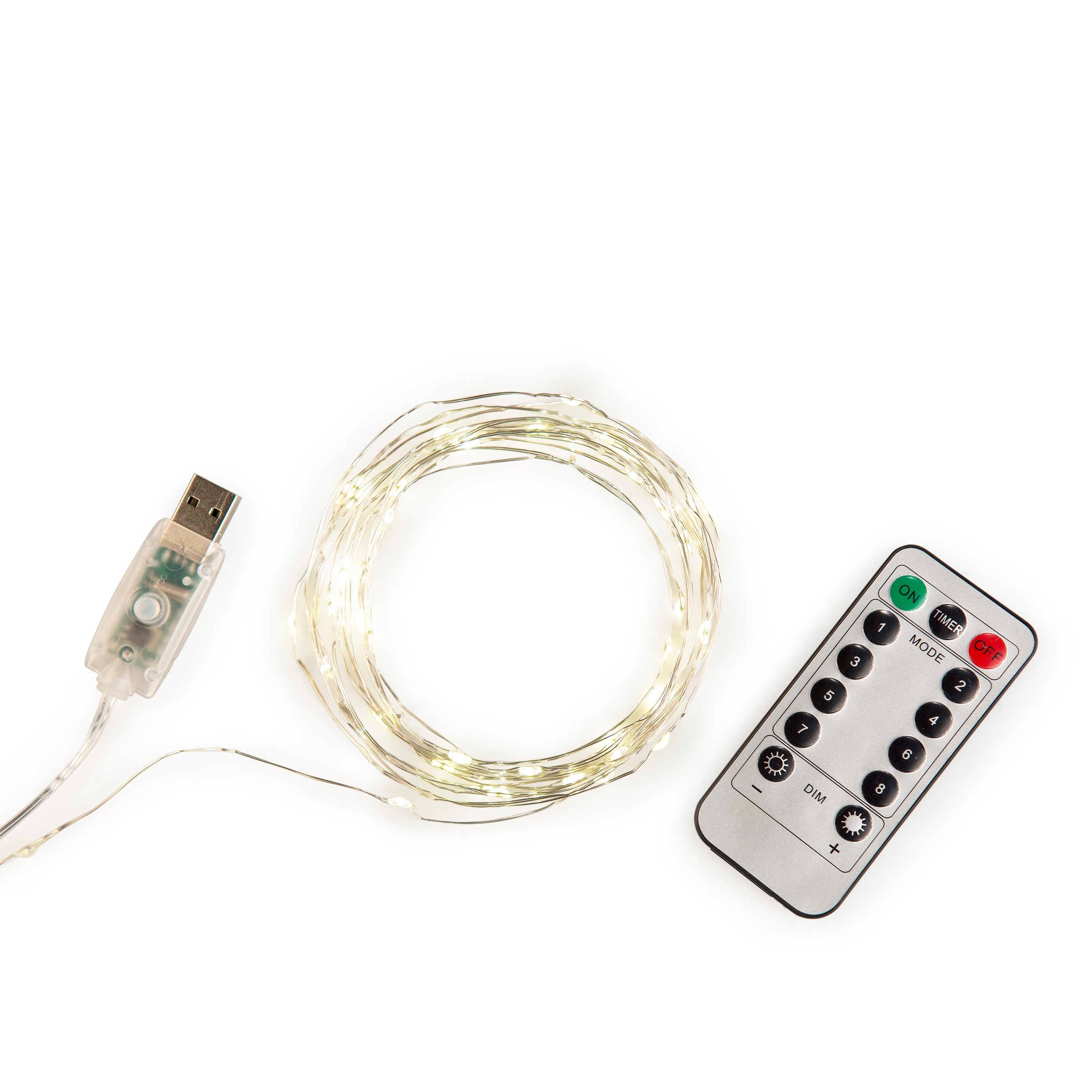 Extra Long Silver String Lights - 20ft Fairy Lights for Bedroom, Wedding, Party Decor - Waterproof & Dimmable LED Outdoor/Indoor Decorative Lighting