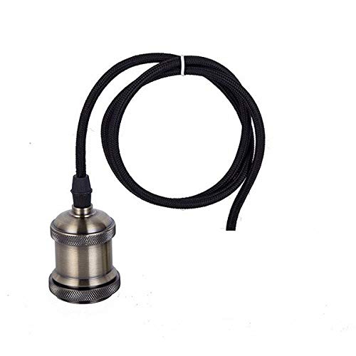 Vintage E27 Screw Bulb Lamp Base - Antique Brass Aluminum Light Socket Holder for Retro Lighting Fixtures | Perfect for Living Room, Bedroom, and Cafe Decor