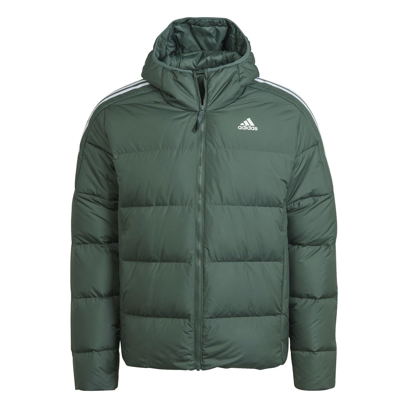Adidas Men's Essentials Midweight Down Hooded Jacket - Lightweight Warm Winter Coat for Outdoor Activities, Hiking & Casual Wear