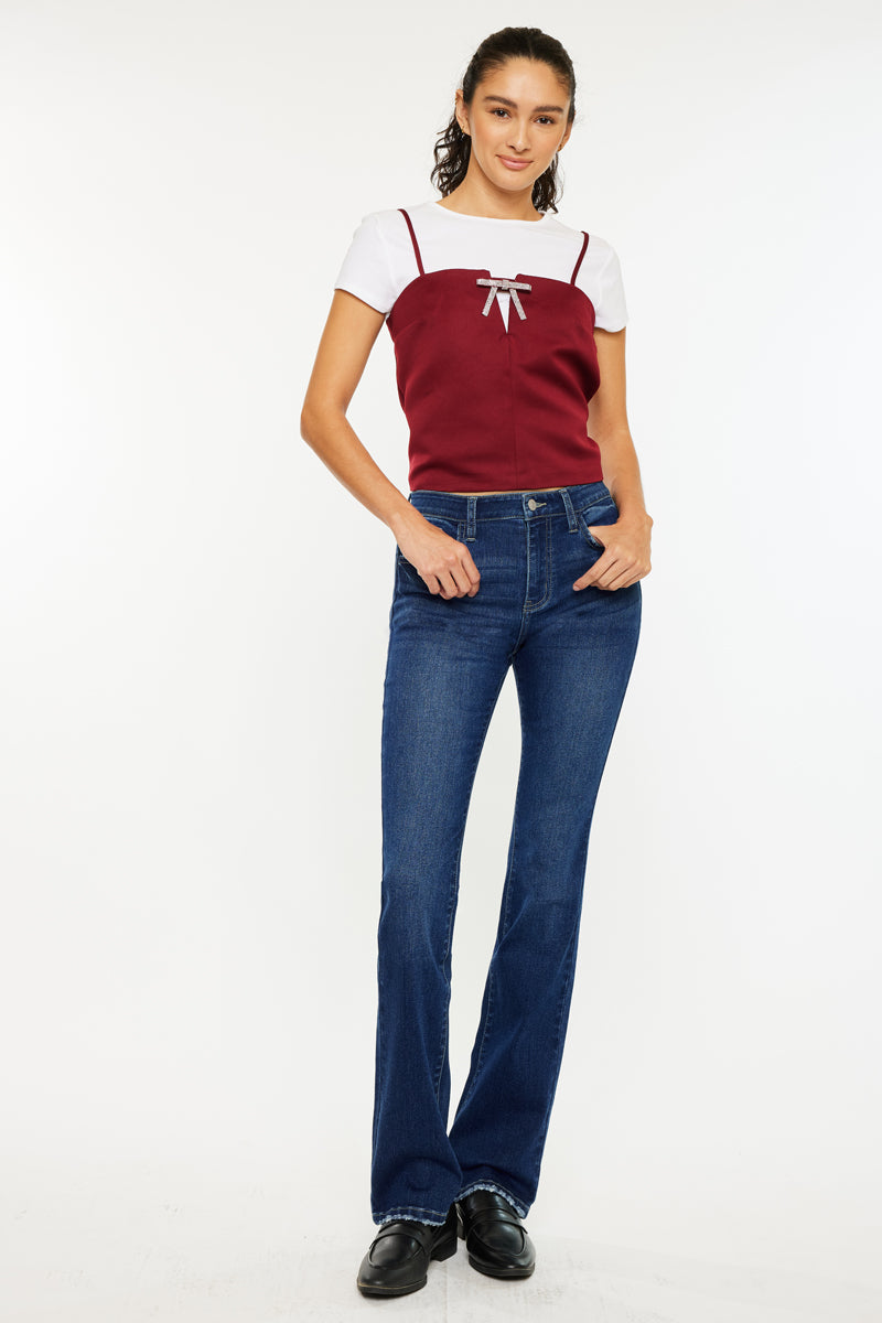 Gale Essentials High Rise Skinny Bootcut Jeans for Women - Stretchy Denim Pants with Flattering Fit | Perfect for Casual Wear, Office & Night Out