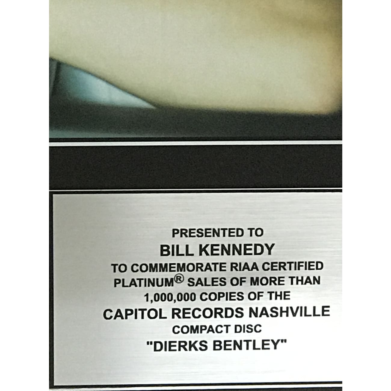 Dierks Bentley Debut RIAA Platinum Album Award - Certified Music Collectible for Fans & Display