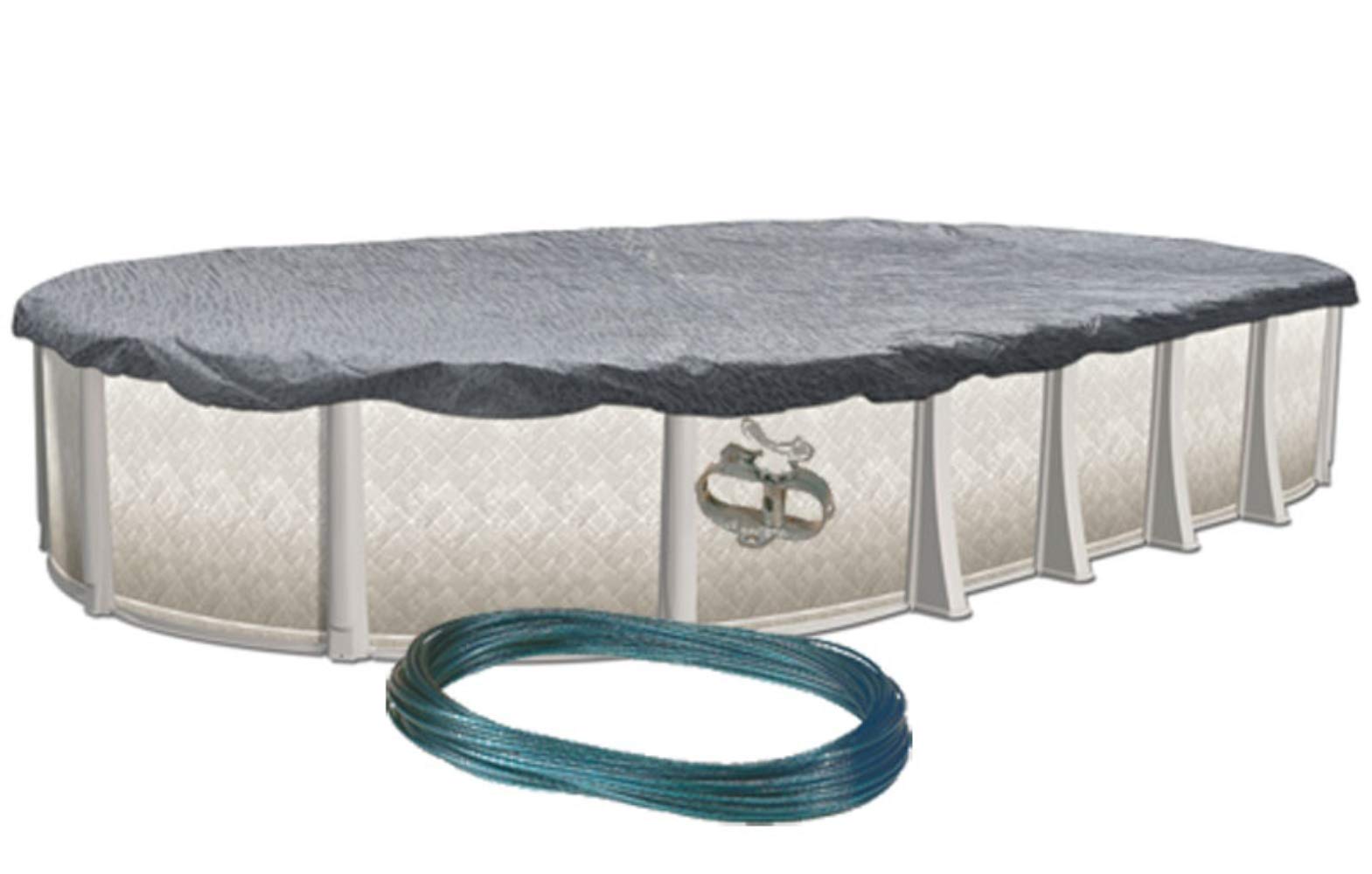 Doheny’s Commercial-Grade Winter Pool Covers for Above Ground Pools | Heavy-Duty Tear Resistant Mesh Cover | 21' x 41' Oval Size | Perfect for Winter Protection & Debris Prevention | Above Ground Swimming Pool Cover for All Seasons | Durable & Weatherproof Design