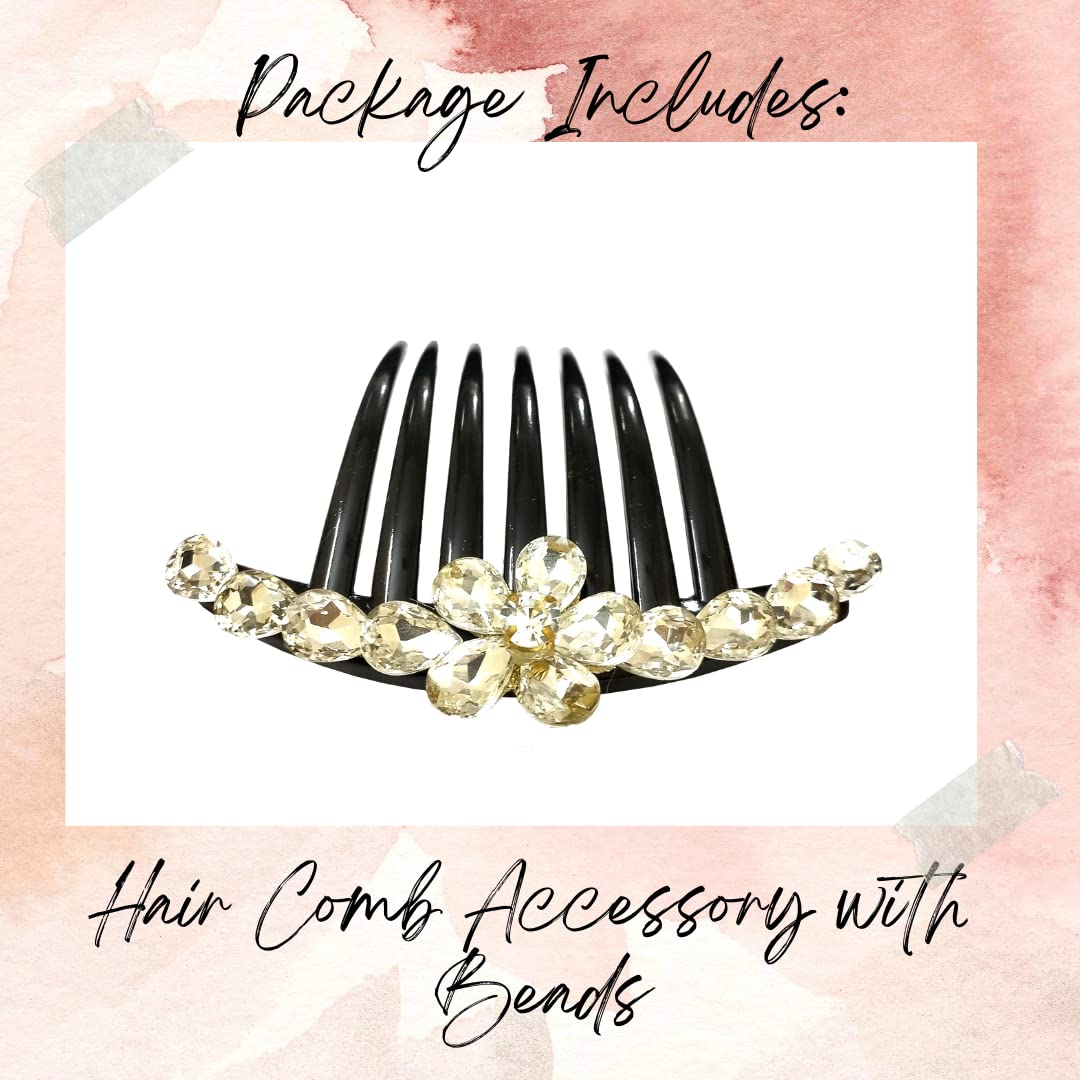 Elegant White Stone Hair Comb Slide Pin - Silver Hair Accessories for Women & Girls | Perfect for Weddings, Prom & Special Occasions