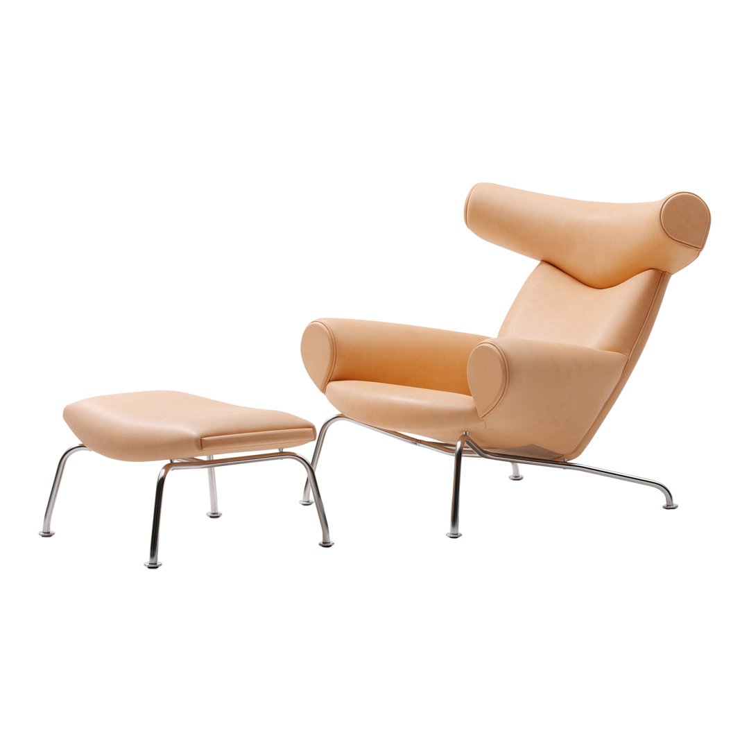 Erik Jørgensen Wegner Ox Ottoman for Ox & Queen Chairs - Premium Footrest for Living Room & Lounge Comfort