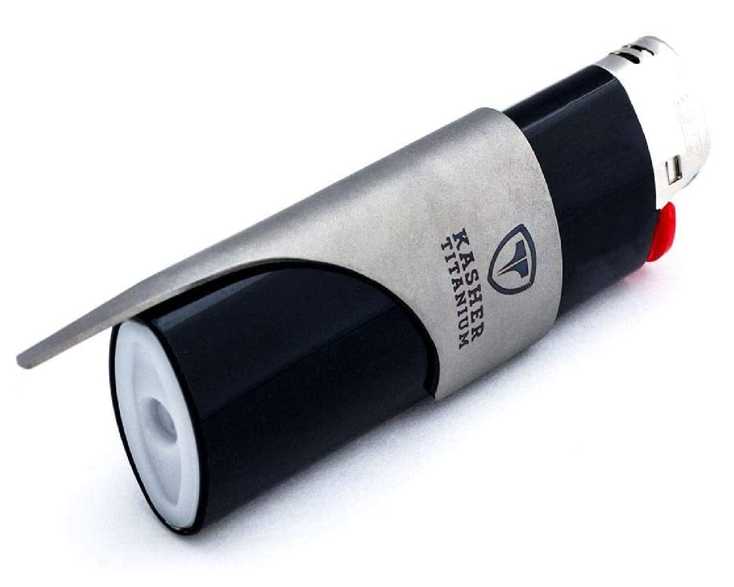 Kasher's Titanium Lighter Tool - Ultra Lightweight & Durable Multi-Purpose Camping Accessory for Pipe Cleaning, Cutting, Fire Starting - Perfect for Outdoor Adventures, Hiking, Survival Kits (Black Engraved)