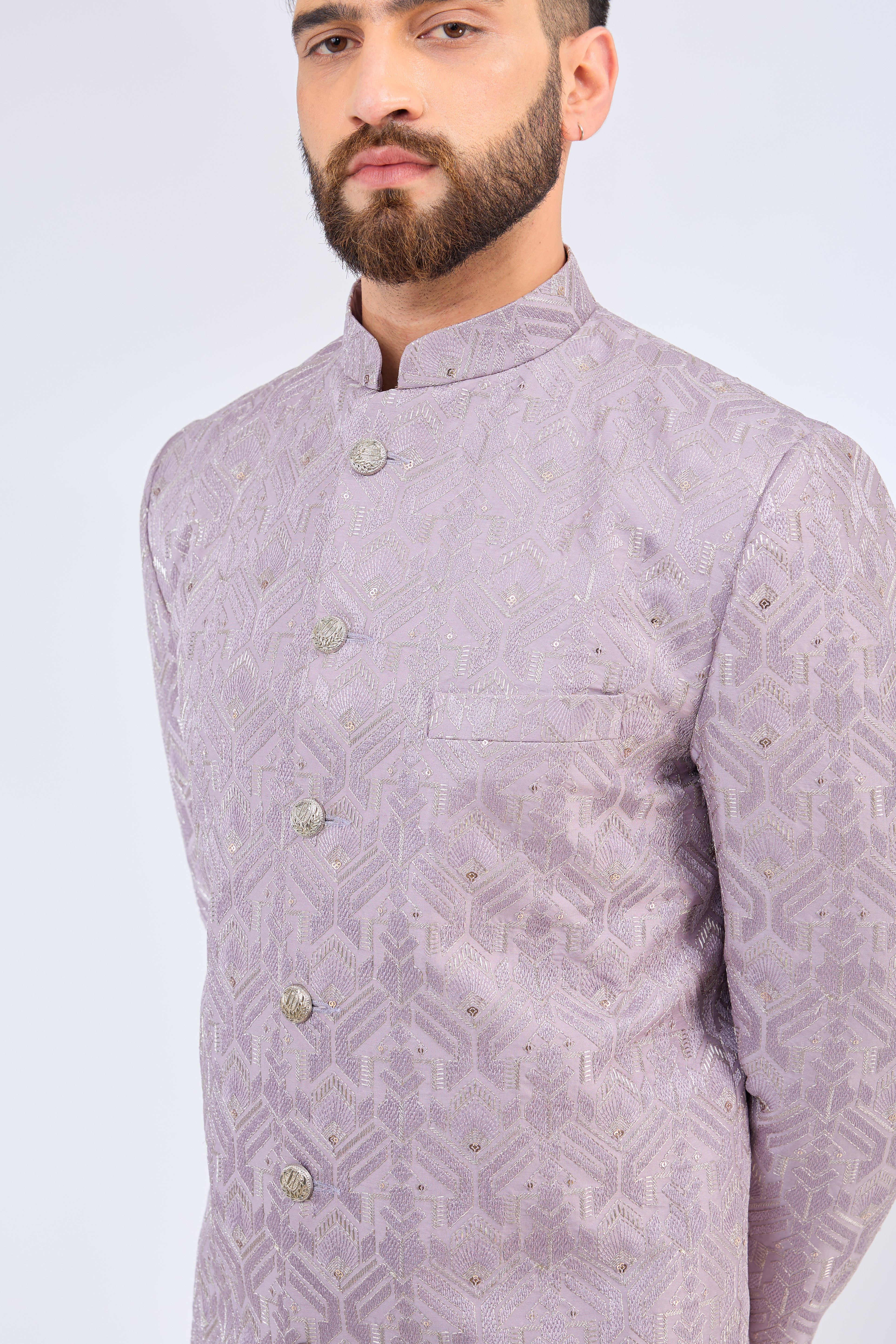 Royal Cut Lilac Purple Indo-Western Dress - Perfect for Weddings, Parties & Festive Occasions