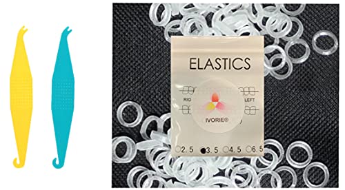 IVORIE Dental Orthodontic Rubber Bands - 100pcs Braces Elastics for Teeth Gap (3/8
