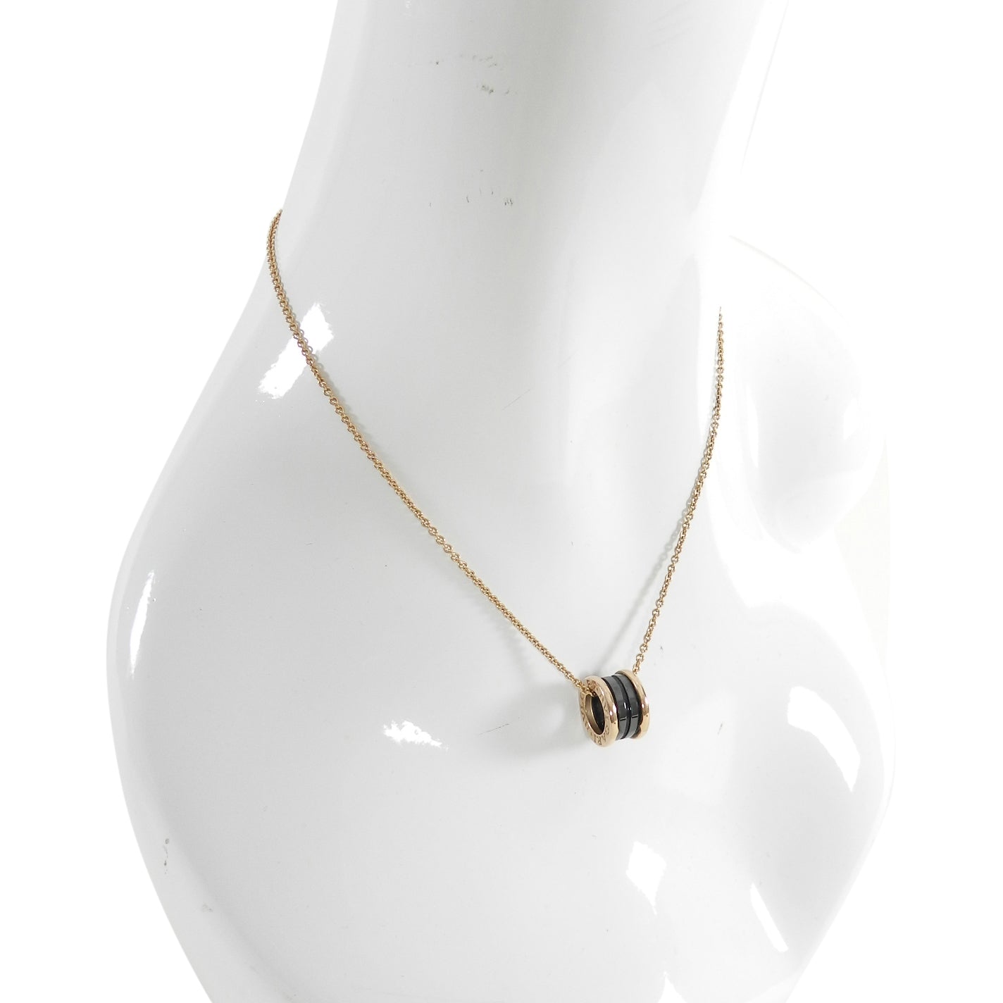 Bvlgari Bulgari 18k Rose Gold B.Zero1 Necklace with Black Ceramic Pendant - Luxury Jewelry Gift for Women, Perfect for Weddings & Special Occasions