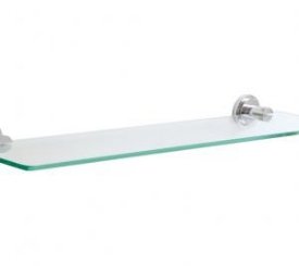 Polished Chrome Wall Mount Glass Shelf - AB-9510-PC Serie 9500 for Bathroom, Kitchen & Living Room Storage & Display