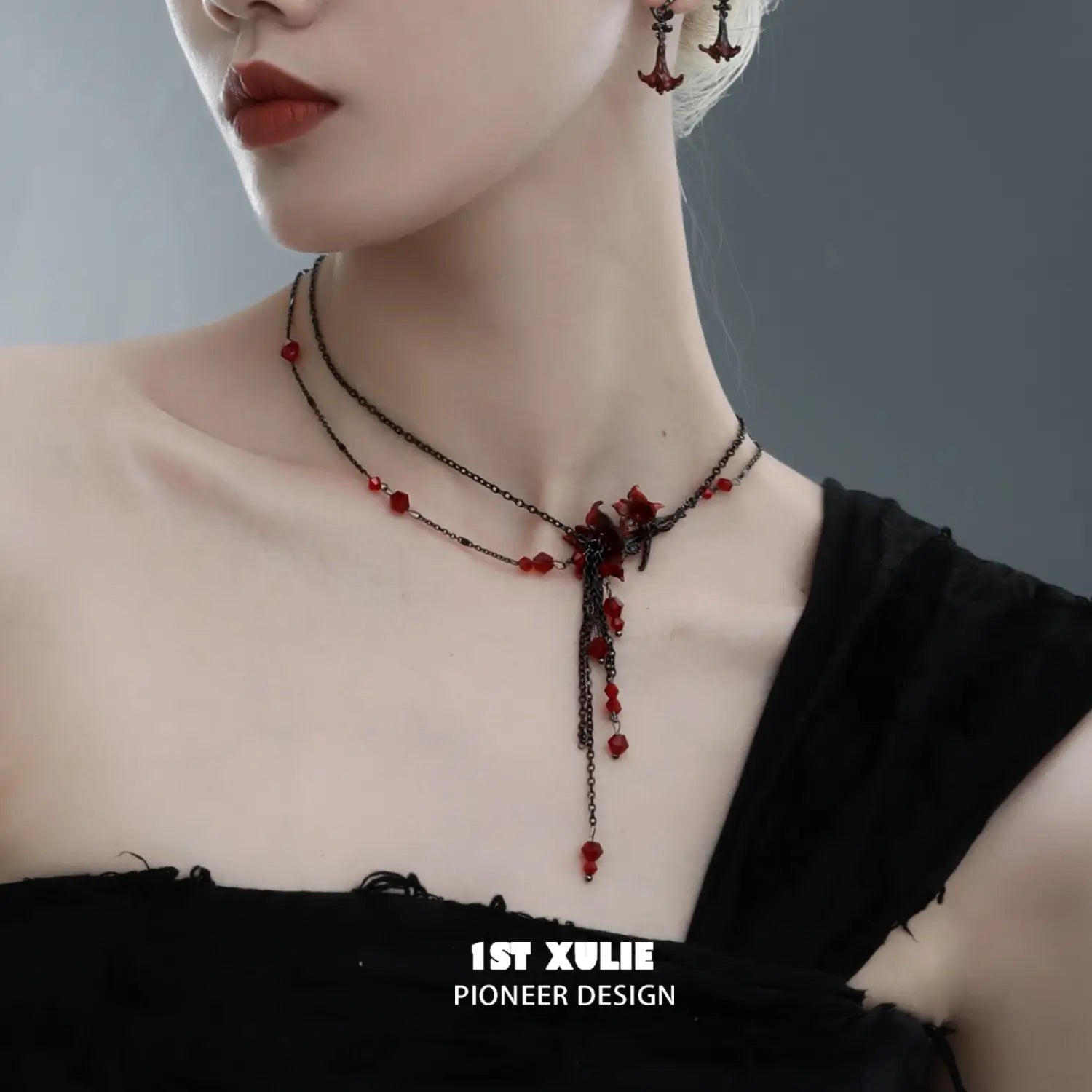 18K Gold Plated Datura Flower Tassel Choker Necklace for Women - Elegant Gothic Jewelry for Parties, Weddings & Night Out