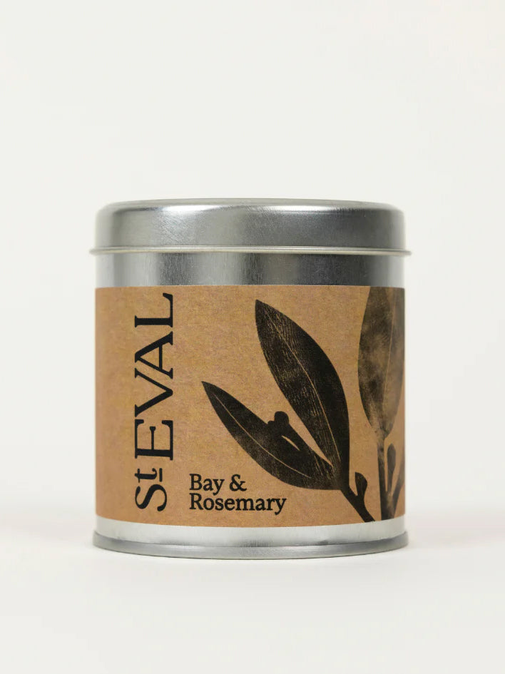 St. Eval Bay & Rosemary Scented Candle in Tin - Aromatherapy for Relaxation & Home Decor | Perfect for Living Room, Bedroom & Spa