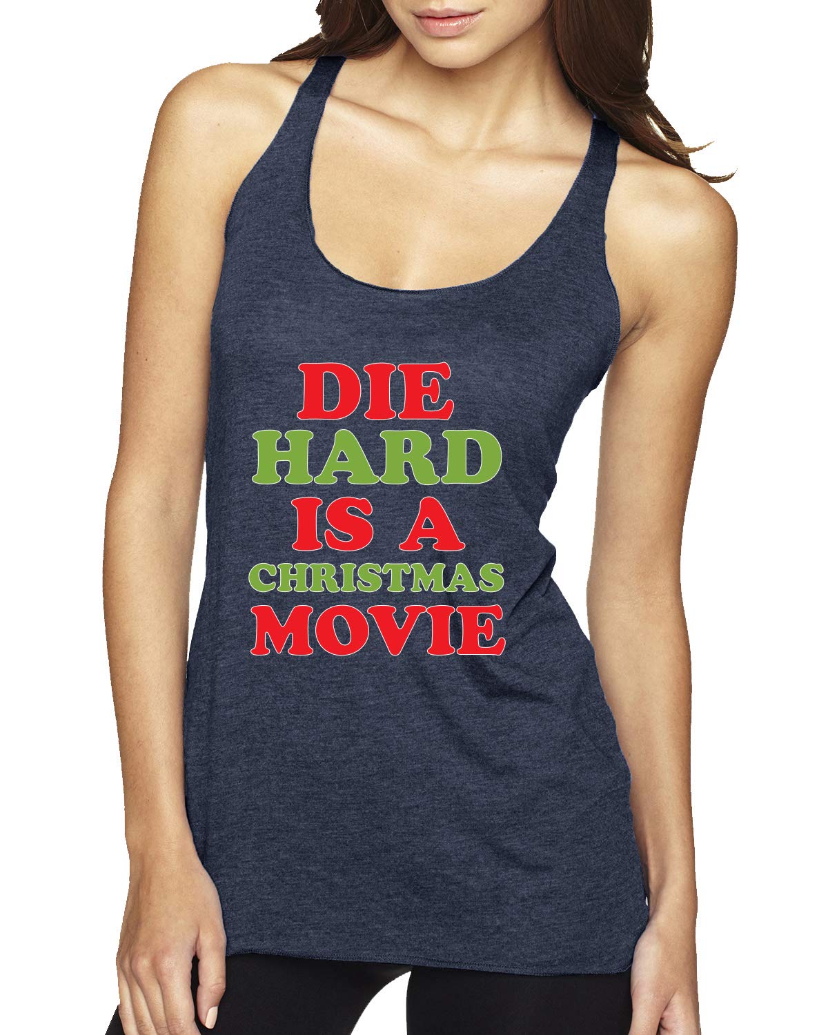 Die Hard is a Christmas Movie Tri-Blend Racerback Tank Top - Festive Holiday Tee for Christmas Parties & Casual Wear