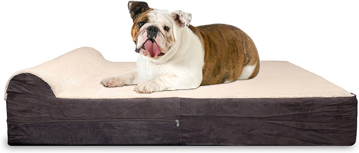 Orthopedic Dog Bed for Large Dogs - 5.5-inch Thick Memory Foam Pet Bed with Removable Washable Cover & Waterproof Liner - Support Joint Pain Relief for Senior Dogs - Perfect for Bedroom, Living Room or Crate Use