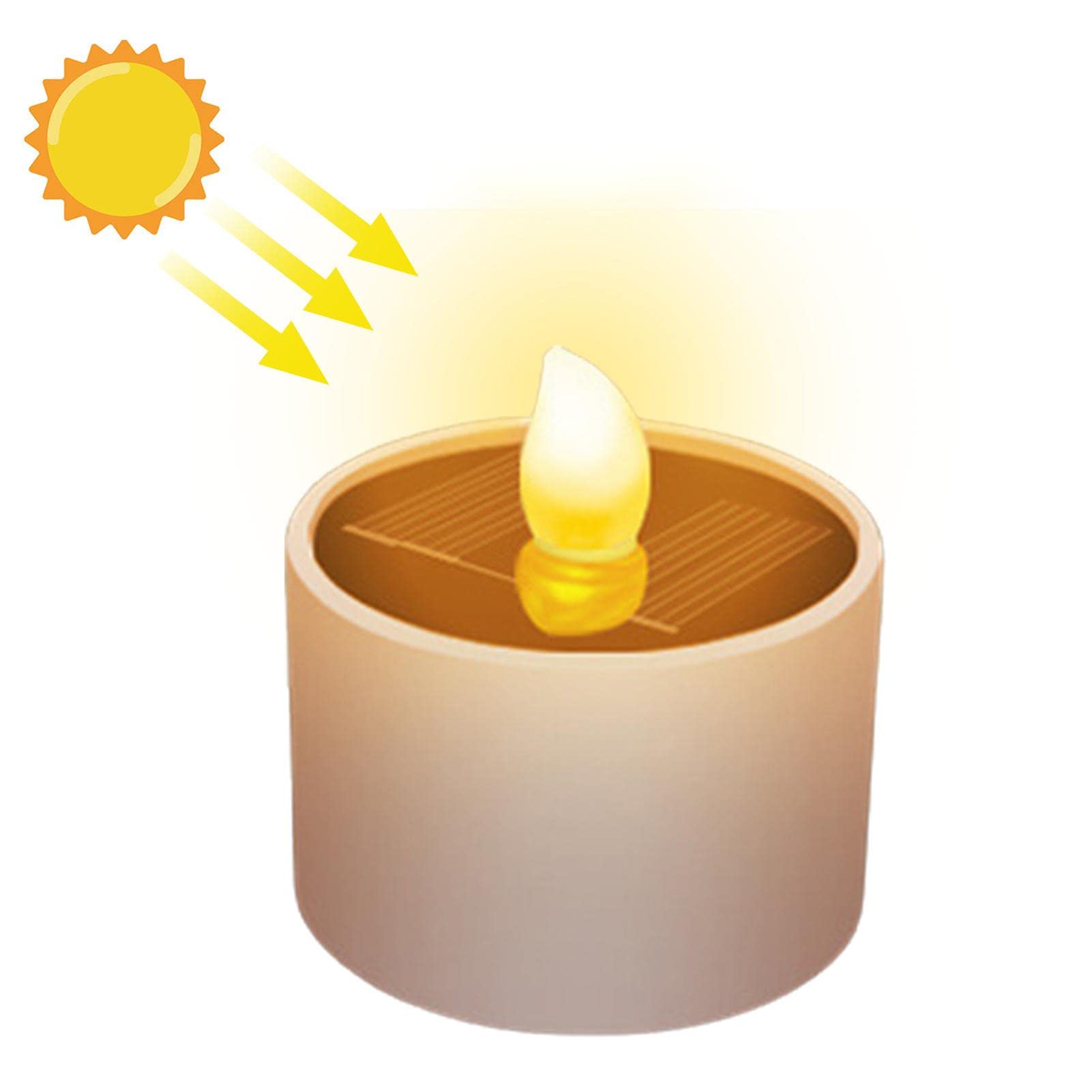 Solar Powered Candles - 2/4/6/8/10 Pack Waterproof Flameless LED Tea Lights with Flickering Warm White Glow - Perfect for Outdoor Patio, Garden, Yard, Wedding & Festival Decorations