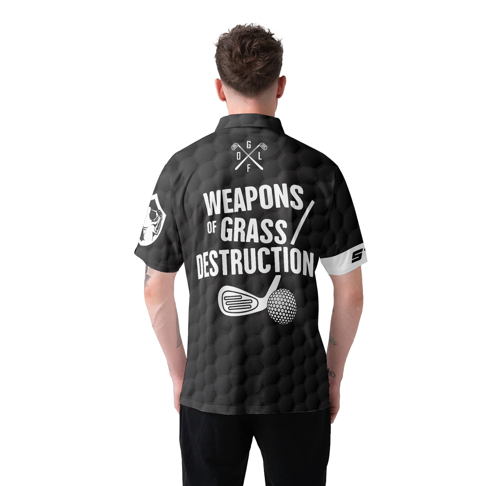 Custom Golf Polo Shirts for Men - Personalized Golf Club & Flag Design Short Sleeve Shirts | Breathable Performance Fabric for Golf Tournaments & Country Club Events