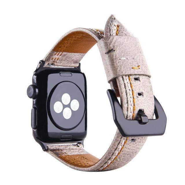Apple Watch Series 6/5/4/3/SE 44mm 40mm Genuine Leather Band - Replacement Wrist Strap for Workout, Office & Casual Wear
