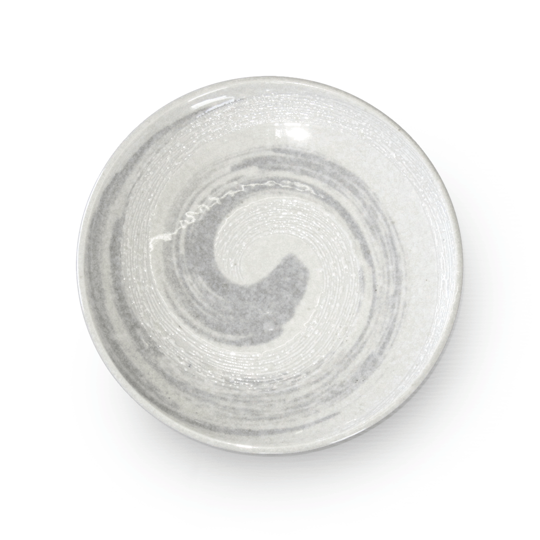 Snow White and Grey Swirl Salad Plate - 7.6 Inch Diameter - Elegant Dinnerware for Parties, Weddings, and Home Decor