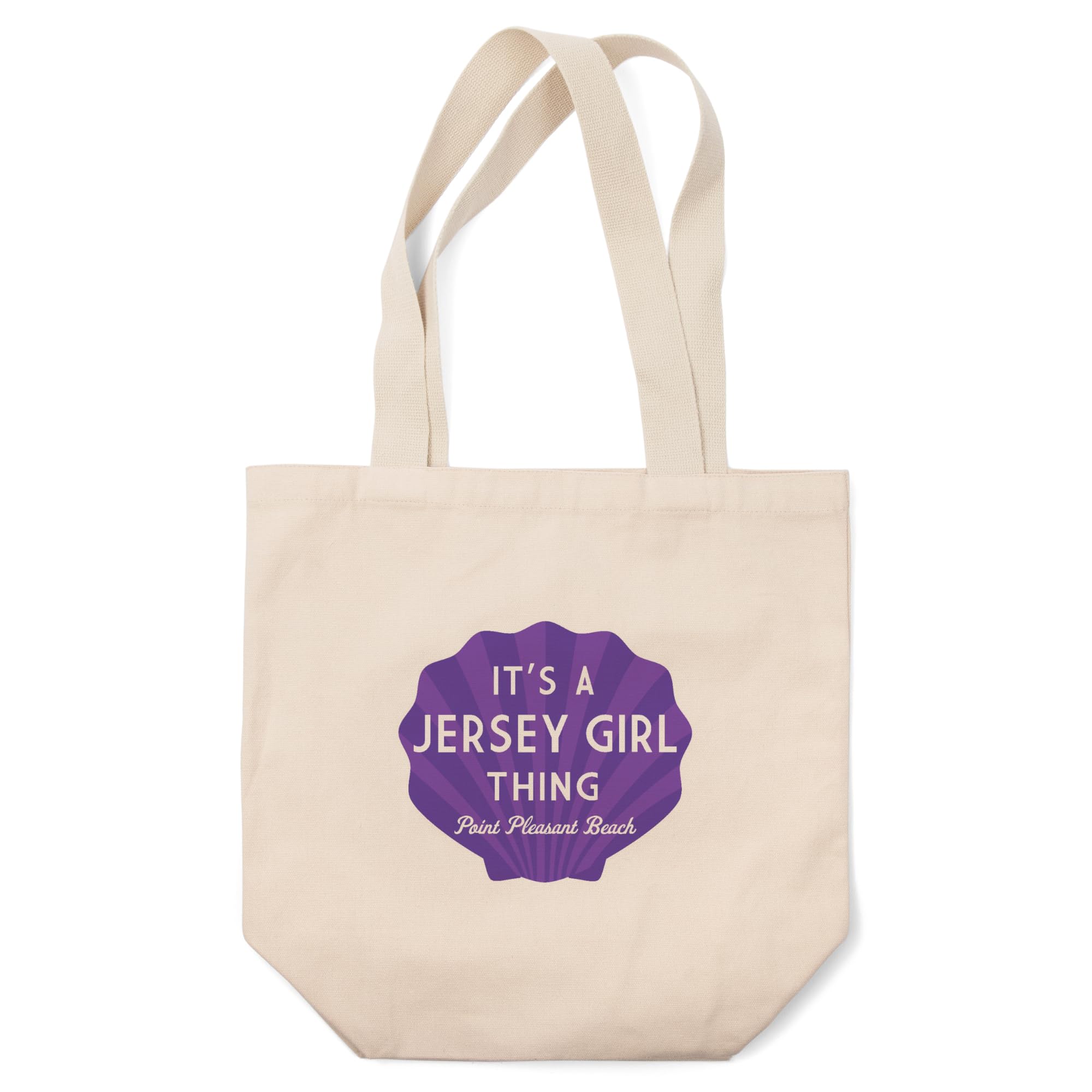 Lantern Press Point Pleasant Beach New Jersey Jersey Girl Thing Cotton Canvas Reusable Tote Bag - Perfect for Beach Trips, Grocery Shopping & Everyday Use