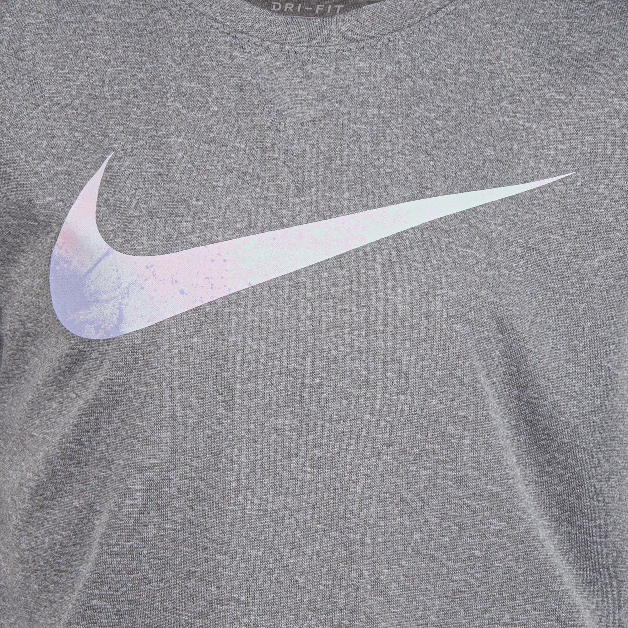 Nike Baby Girls Iridescent Swoosh T-Shirt & Tie Dye Shorts Set 18 Months - Cute Matching Outfit for Playdates, Parties & Summer Adventures
