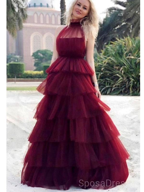 Elegant Haler Tulle Long Evening Prom Dresses | Custom Sweet 16 Dresses for Women | Perfect for Formal Events, Homecoming, and Special Occasions